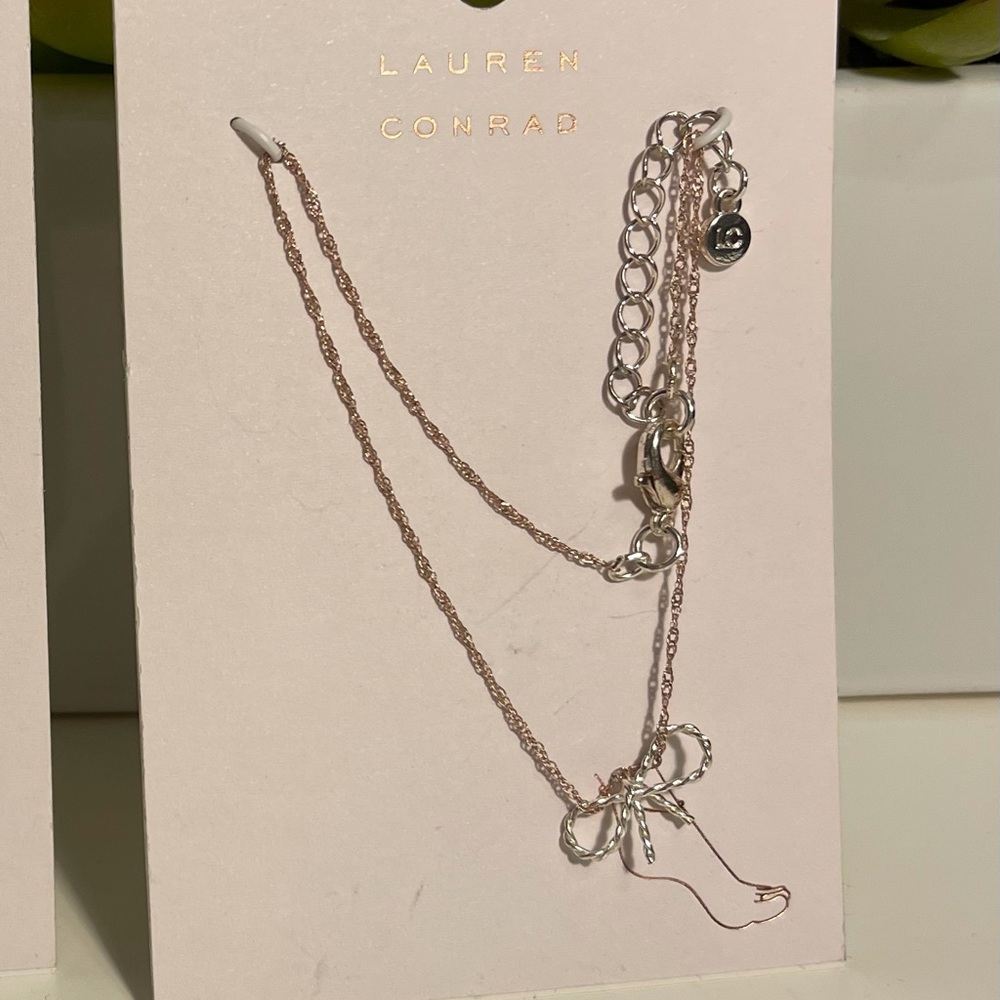 Lauren Conrad Anklet Silver and Rose Gold